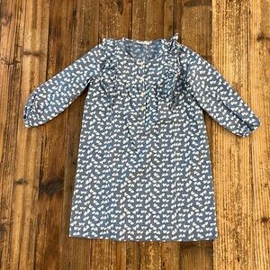 Girls J Crew chambray heart dress, size 8.